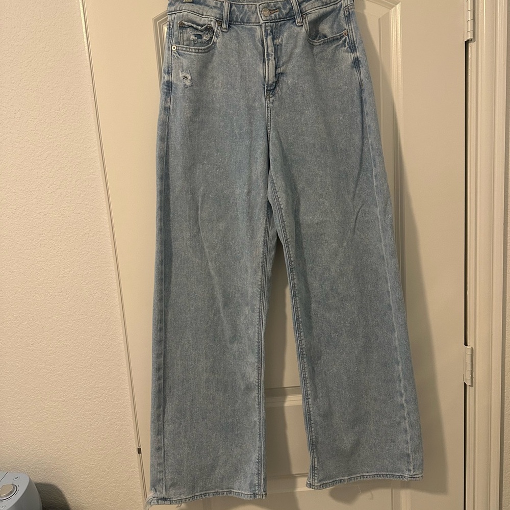 American Eagle Blue Flare Wide Leg Jeans